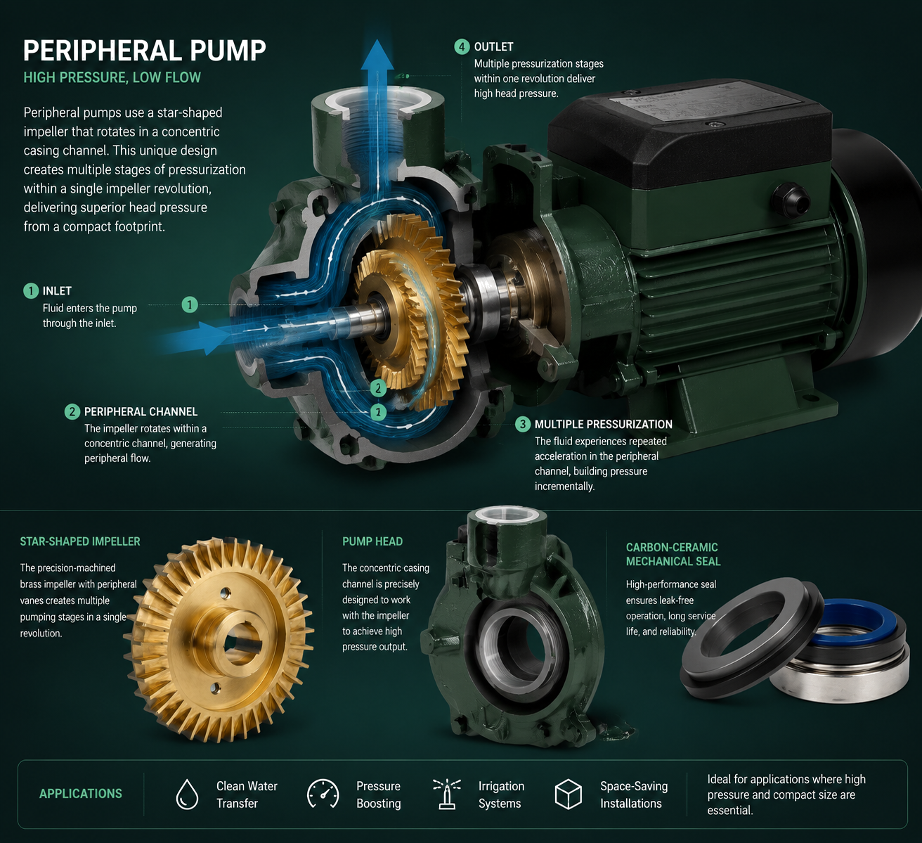 Peripheral pump cutaway diagram